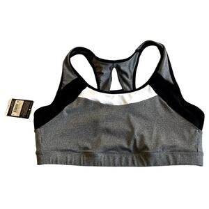 C9 Champion Plus Size 2X Sports Bra Gray Black Racerback NWT Stretch Athletic